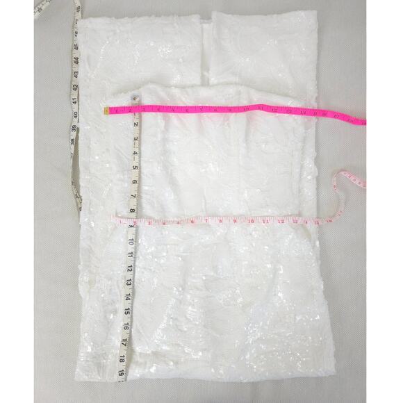 Helsi White Leslie Strapless Sequin Lace Column Midi Dress Sz Medium NWT - Picture 8 of 8